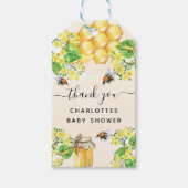 Bumble bees Baby shower floral honey dank u Cadeaulabel (Voorkant)
