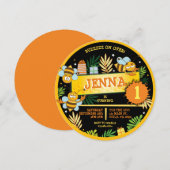 BUMBLE BEES Baby's eerste uitnodiging voor een ver (Voorkant / Achterkant)