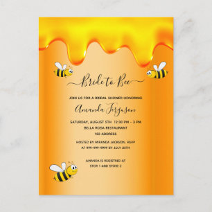 Bumble bees bride to bee honey druppelt vrijgezell briefkaart
