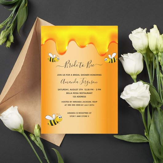 Bumble bees bride to bee honey druppelt vrijgezell kaart
