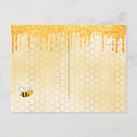 Bumble bees bruid om gouden uitnodiging te worden (Achterkant)