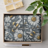 Bumble Bees & Daisies Floral Decoupage Tissuepapier (Geschenk)