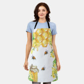 Bumble bees drift honinggele bloemkolen schort (Gedragen)