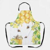 Bumble bees drift honinggele bloemkolen schort (Voorkant)