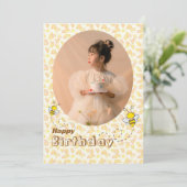 Bumble Bees Foto Verjaardag Kaart (Staand voorkant)