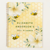 Bumble bees gele honingraat tuin achtertuin 2024 planner (Voorkant)