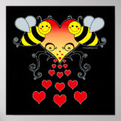 Bumble Bees & Hearts Art Posters (Voorkant)