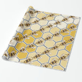 Bumble Bees Honeycomb Cadeaupapier (Uitgerold)