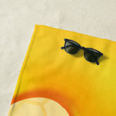 Bumble bees honeycomb honey dripping monogram strandlaken (In situ)