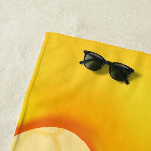 Bumble bees honeycomb honey dripping monogram strandlaken (In situ)