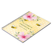Bumble bees honeycomb roze florals vaartuigen notitieboek (Linkerzijde)