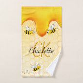 Bumble bees honingraat honingraat druppelmonogram bad handdoek (Handdoek)