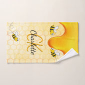 Bumble bees honingraat honingraat druppelmonogram bad handdoek (Handdoek)