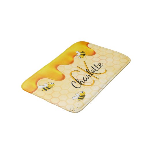 Bumble bees honingraat honingraat druppelmonogram badmat (Gekanteld)