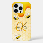 Bumble bees honingraat honingraat druppelmonogram Case-Mate iPhone case (Achterkant)