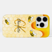 Bumble bees honingraat honingraat druppelmonogram Case-Mate iPhone case (Achterkant (horizontaal))