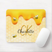 Bumble bees honingraat honingraat druppelmonogram muismat (Met muis)