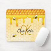 Bumble bees honingraat honingraat druppelmonogram muismat (Met muis)