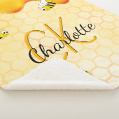 Bumble bees honingraat honingraat druppelmonogram sherpa deken (3/4)