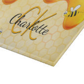 Bumble bees honingraat honingraat druppelmonogram snijplank (Hoek)