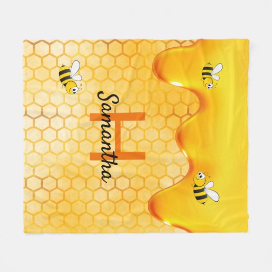 Bumble bees honingraathoningdruppelnaam fleece deken (Voorkant (Horizontaal))