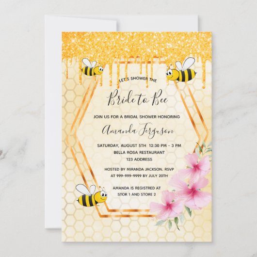 Bumble bees vrijgezellenfeest goudbride tot bijen kaart (Voorkant)