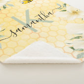 Bumble bei florals yellow honeycomb pret monogram sherpa deken (3/4)