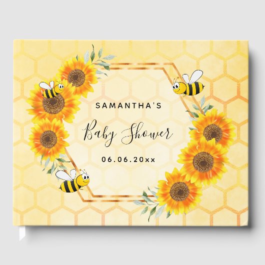 Bumble bei honeycomb baby shower gastenboek (Voorkant)