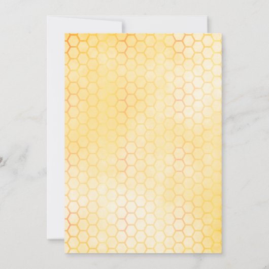 Bumble bei honeycomb baby shower kaart (Achterkant)