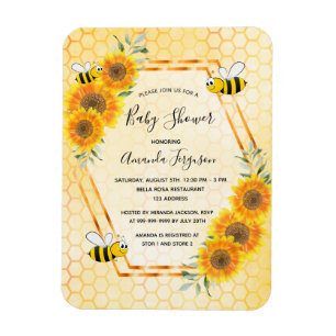 Bumble bei honeycomb baby shower magneet