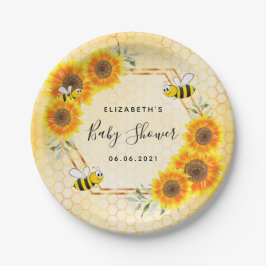Bumble bei honeycomb baby shower papieren bordje