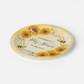 Bumble bei honeycomb baby shower papieren bordje (Gekanteld)