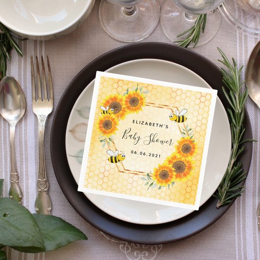 Bumble bei honeycomb baby shower servet