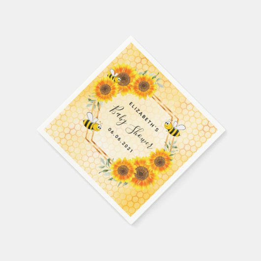 Bumble bei honeycomb baby shower servet (Hoek)