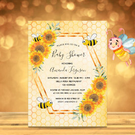 Bumble bei honeycomb floral baby shower-uitnodigin briefkaart