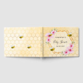 Bumble bei honeycomb roze florals baby shower gastenboek (Volledig)