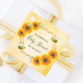 Bumble bei honeycomb sunflower baby shower bedankjes labels