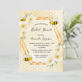 Bumble bei honeycomb tropical floral vrijgezellenf kaart (Staand voorkant)