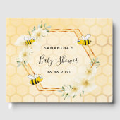 Bumble bei honeycomb tropical florals baby shower gastenboek (Voorkant)