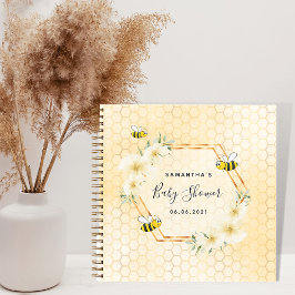 Bumble bei honeycomb tropical florals baby shower notitieboek