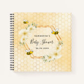 Bumble bei honeycomb tropical florals baby shower notitieboek (Voorkant)