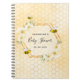 Bumble bei honeycomb tropical florals baby shower notitieboek (Voorkant)