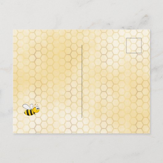 Bumble bei honingraat schattige bruiddoucheuitnodi briefkaart (Achterkant)