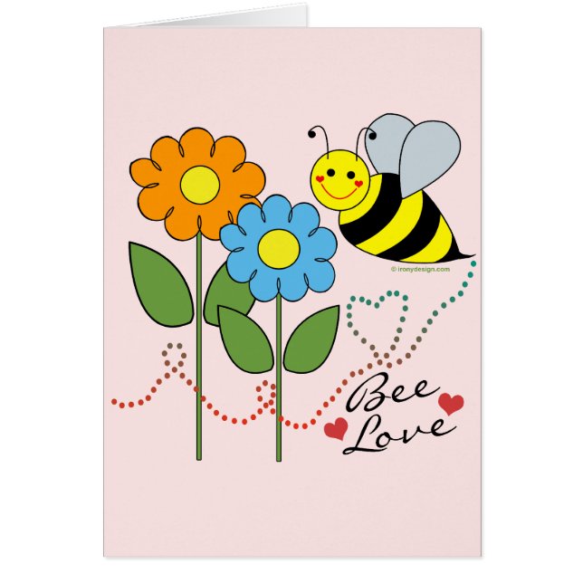 Bumble bei met bloemen bijenliefde (Voorkant)