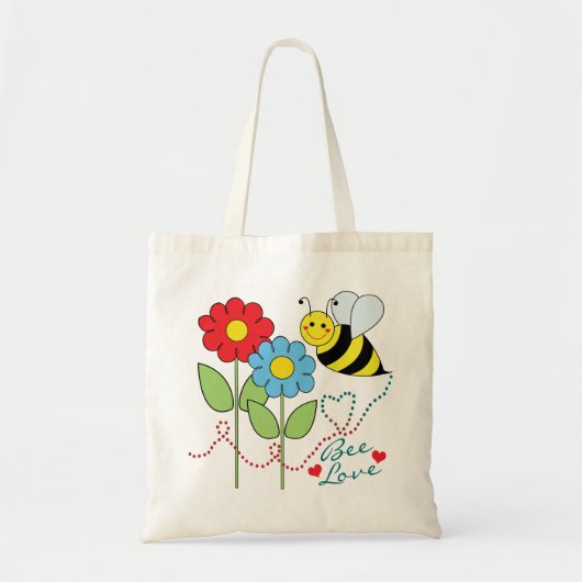 Bumble bei met bloemen bijenliefde tote bag (Voorkant)