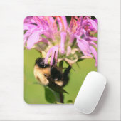 Bumble bei on bee balm Flower Muismat (Met muis)