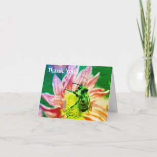 Bumble bei on Flower Natuur Art Hartelijk dank Bedankkaart