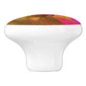 Bumble bei on roze Cosmos Flower Abstract Keramische Knop (Zijkant)