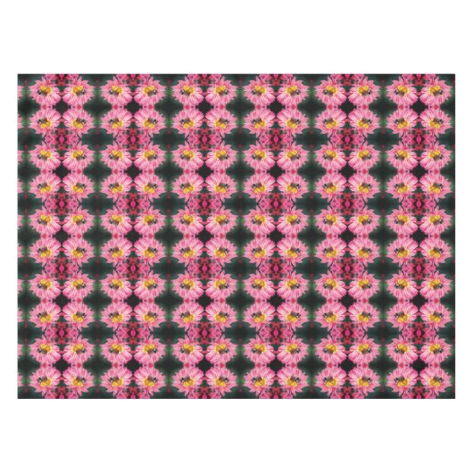 Bumble bei on roze Daisy Flower Abstract Tafelkleed (Voorkant (Horizontaal))