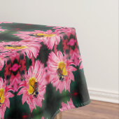 Bumble bei on roze Daisy Flower Abstract Tafelkleed (Voorbeeld)
